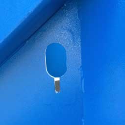 Chain slots are easily accessible for tie down the machine.